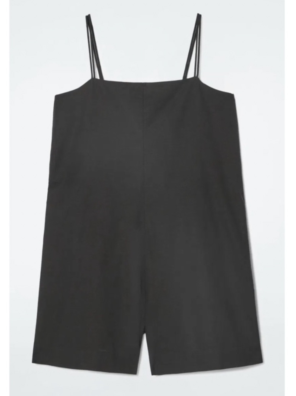 COS Square-Neck Playsuit Black Cotton Size XS